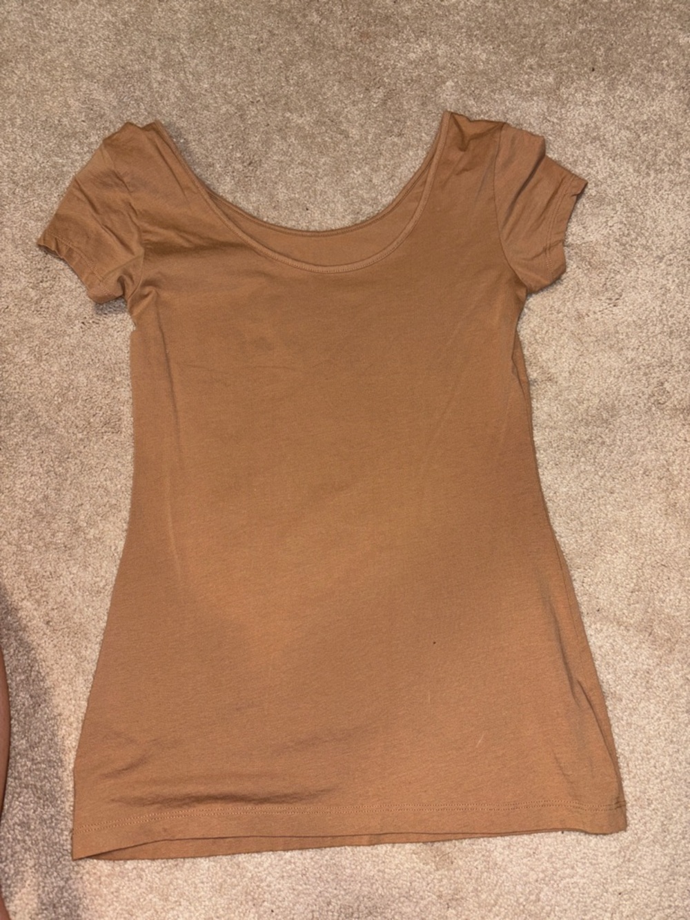Women's Scoop Neck Short Sleeve Top - Brown